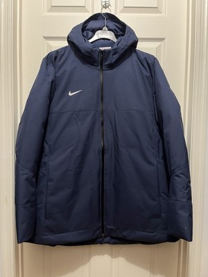 Nike 550 Down Hooded Parka Winter Coat Navy Blue Men's Size 2XL