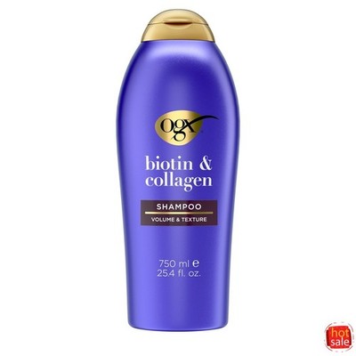 OGX Biotin&Collagen Volumizing Shampoo for Thin Hair,Sulfate-Free, 25.4oz-2pack