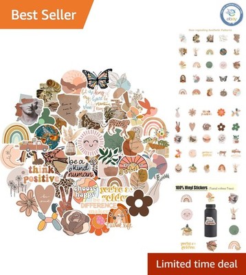 50 pcs Vinyl Waterproof Stickers - Vintage Aesthetic Designs for Creative Decor