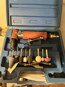 Central Pneumatic Air Angle Die Grinder Kit, 1/4 in Stones, 90 PSI, Case