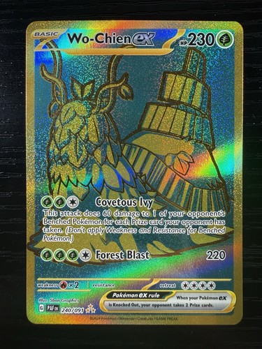 WO-CHIEN EX 240/091 ~ VERDE/ORO HIPER Raro ~ Pokemon TCG: Paldean Fates - Imagen 1 de 2