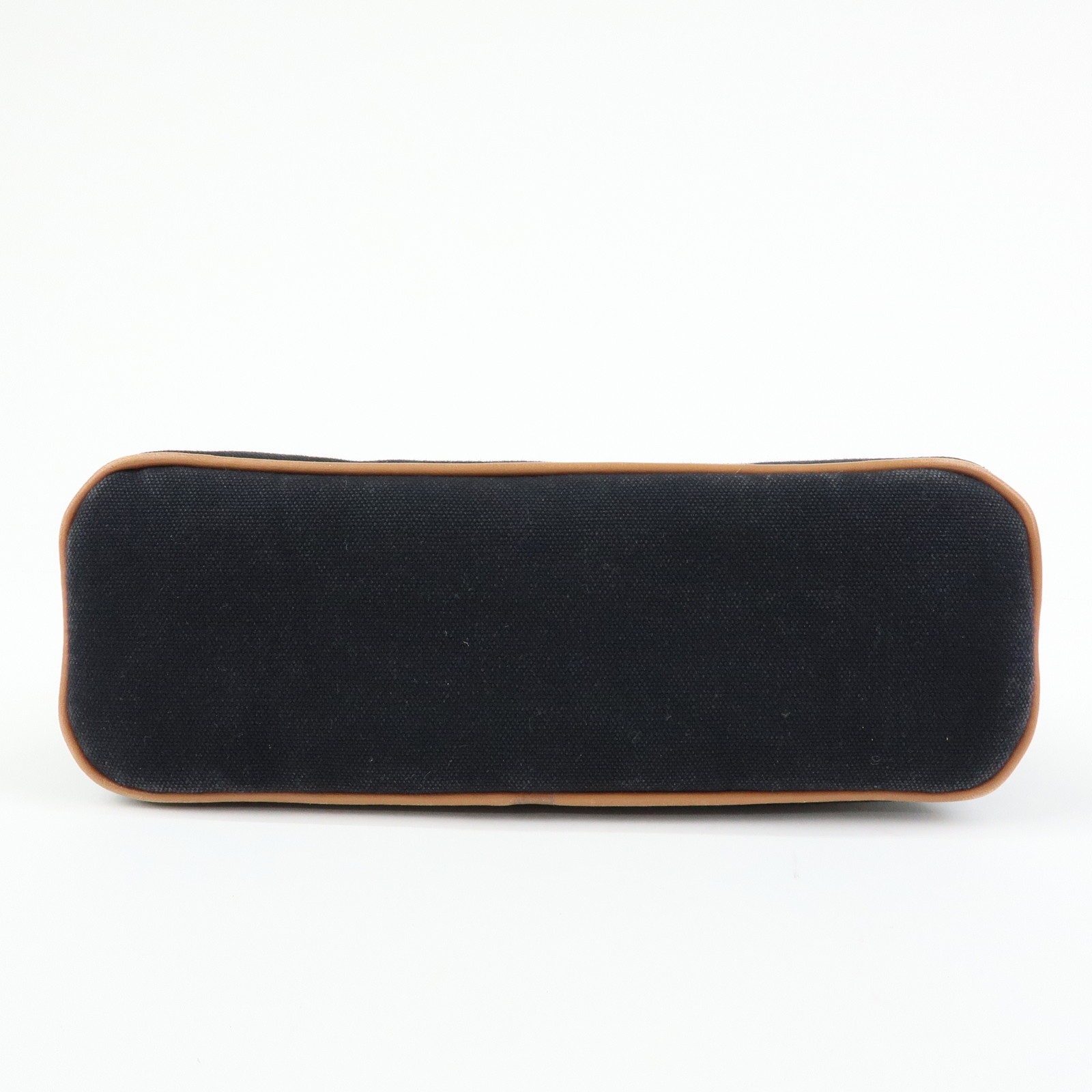 HERMES Bolide MM Cotton Leather Cosmetic Pouch Black Beige Authentic Used F/S thumbnail 5