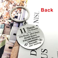 11Th Anniversary Keychain Gifts, Steel Engraved 11 Year Anniversary Decoratio...