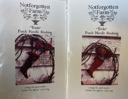 Notforgotten Farm Punch Needle - TRICKS and TREATS Stockings patterns
