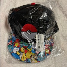 Pokemon Pokeball Snapback Hat Pikachu Character Collage Flat Brim Adjustable Cap