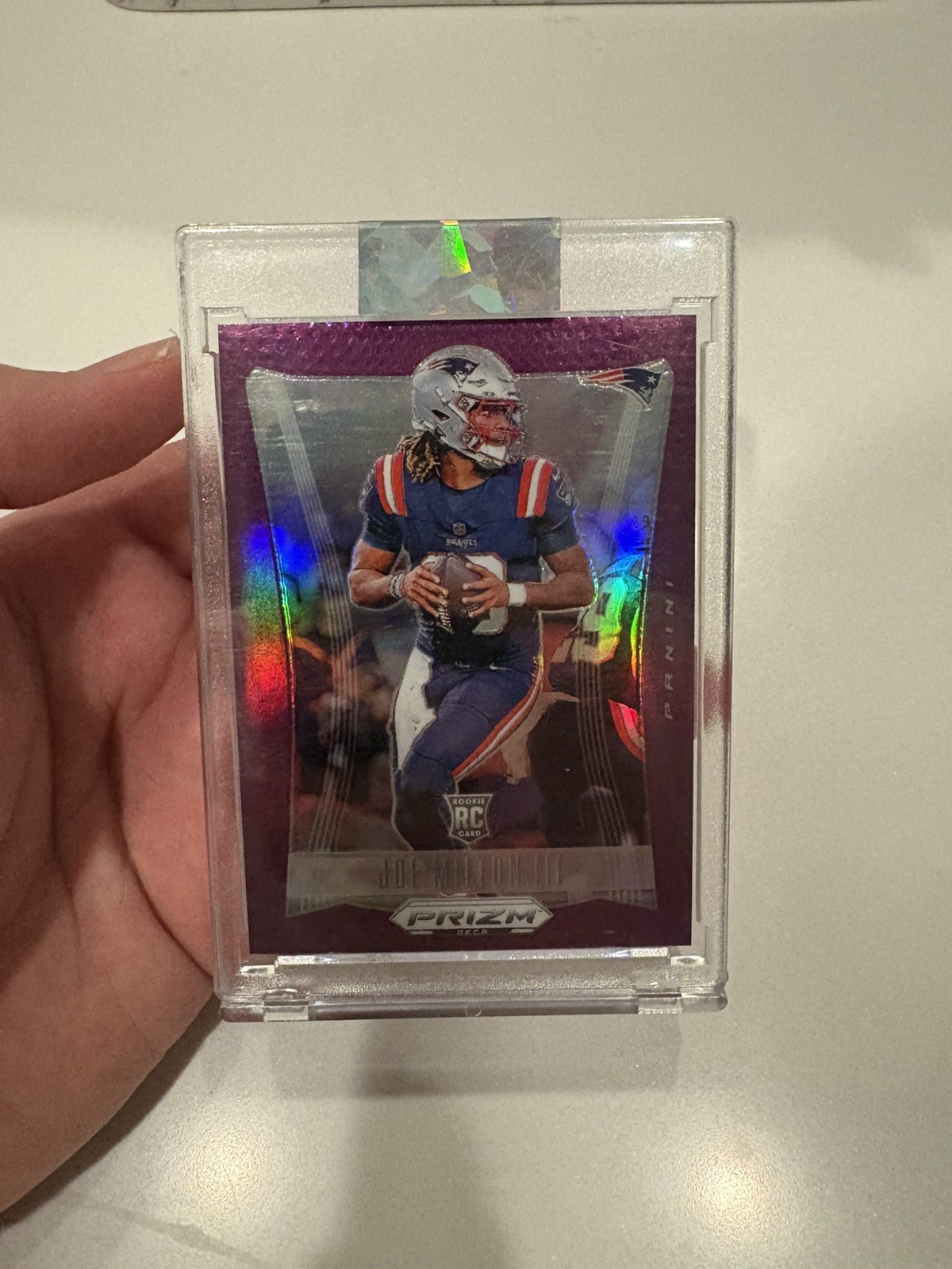 2024 Prizm Deca - Joe Milton III Purple Prizm #/99 New England Patriots Rookie 