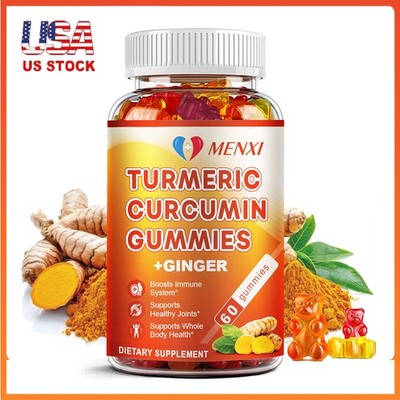 60 Turmeric Gummies - Antioxidants, Immune and Joint Support Supplement w Ginger