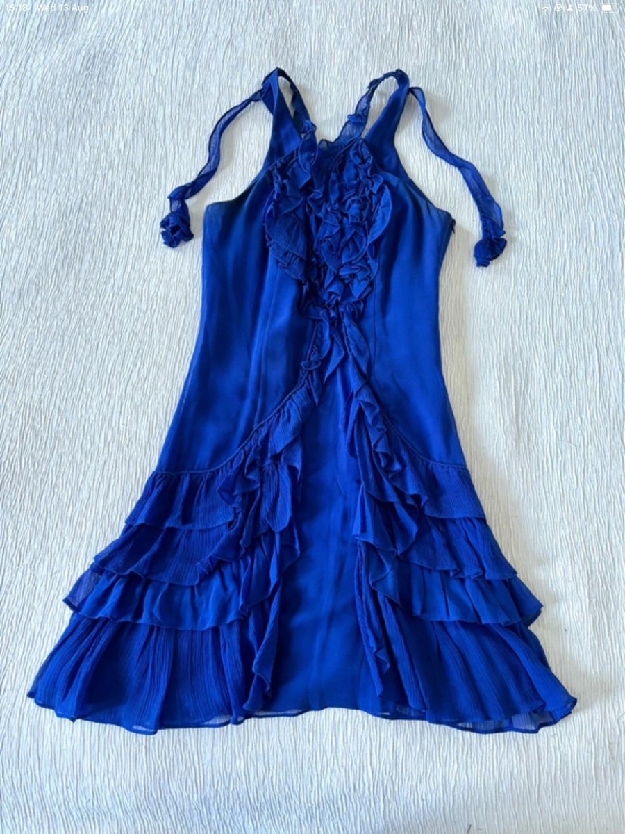 Karen Millen Silk Ruffle Halter Dress Worn by Blair Waldorf /Gossip Girl S2 E6 | eBay Karen Millen Silk Ruffle Halter Dress Worn by Blair Waldorf /Gossip Girl S2 E6 | eBay