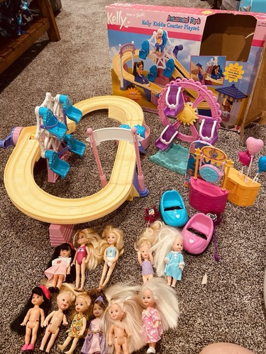 Mattel Barbie Kelly Kiddie Coaster Amusement Park Playset Ferris Wheel ...
