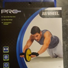 Pro Strength Ab Wheel Roller Non-Slip Lightweight Portable Yellow Black