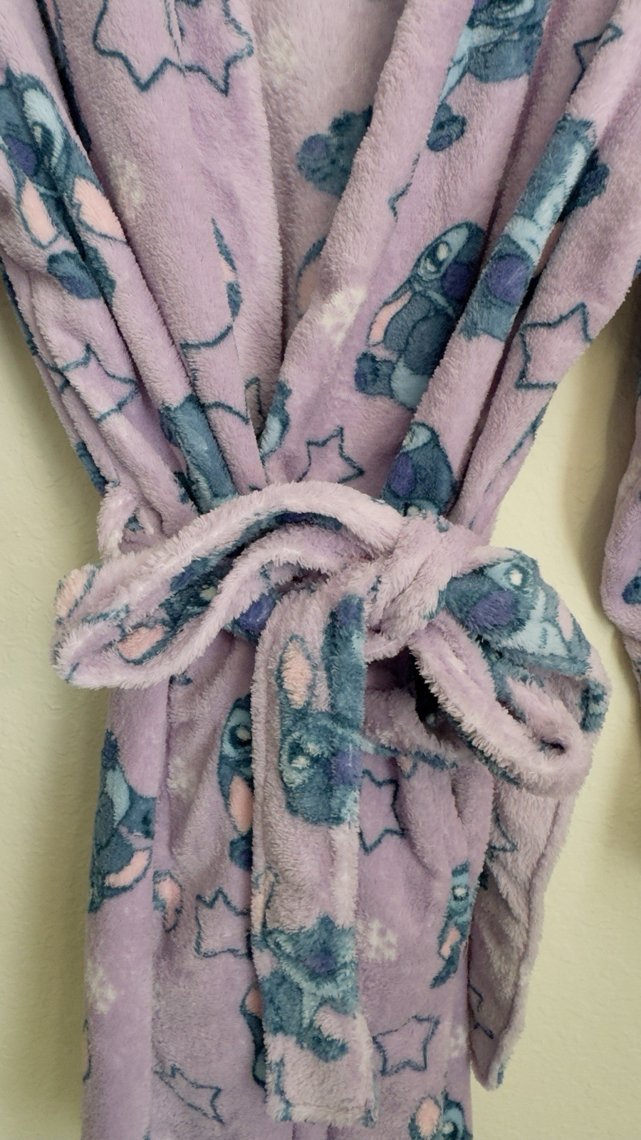 Disney Lilo Stitch Womens All Over Print Purple Belted Short Robe Size 2X NWT image 3
