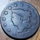 1823/2 American Overdate Key Date Matron Head Cent Coin United States RARE OTR
