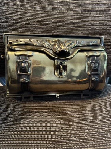 Vintage Saddle Bag Brass Wall Mount Lockable Mailbox w/Eagle r3s4