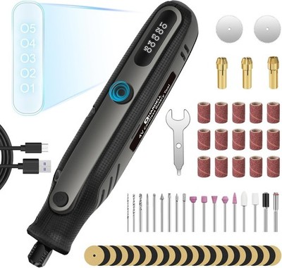 Mini Cordless Rotary Tool, 5-Speed and USB Charging Rotary Tool Kit with 71 Acce
