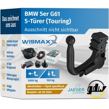 ANHÄNGERKUPPLUNG für BMW 5er G61 ab 24 vert. abnehmbar GDW +13pol E-Satz JAEGER