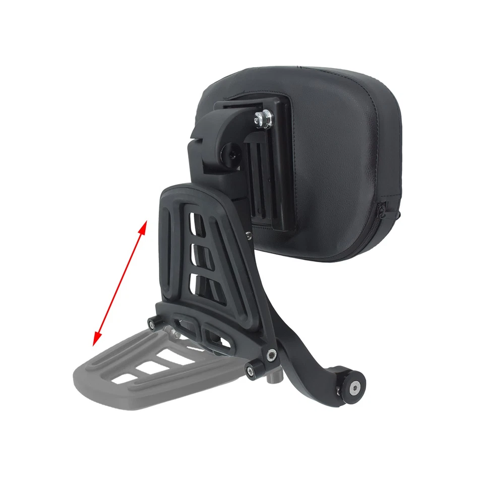 Adjustable Black Driver & Passenger Backrest For Harley Softail Street Bob 18-20 - Image 4 of 4
