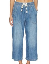 We The Free Easy Peasy Pull-On Wide Leg Pants Women’s Large Blue Denim Boho