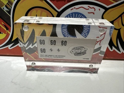 TOUGH 1970 Hot Wheels REDLINE Ferrari 312P STICKER SHEET Decal W Acrylic Case