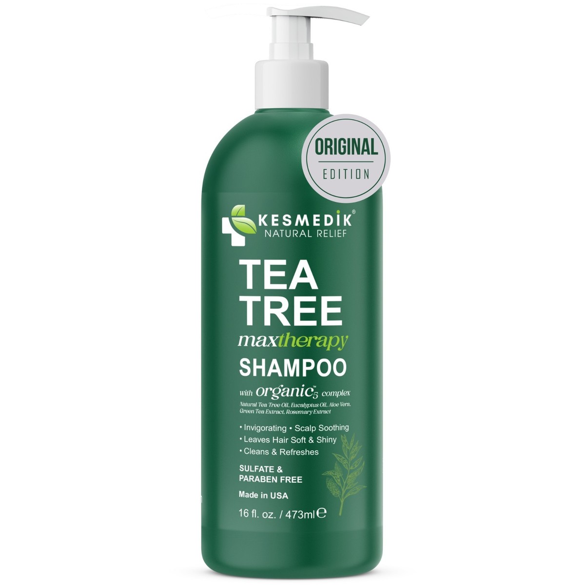 Kesmedik Tea Tree Shampoo - Hydrating, Sulfate-Free, Soothes Itchy