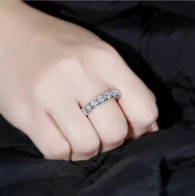 1.20Ct Lab Created Diamond Full Eternity Wedding Band 14K White Gold Finish