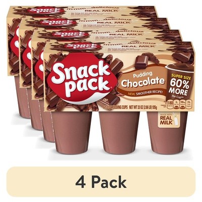 Super Size Chocolate Pudding Cups 6 Count Bulk Pack of 4