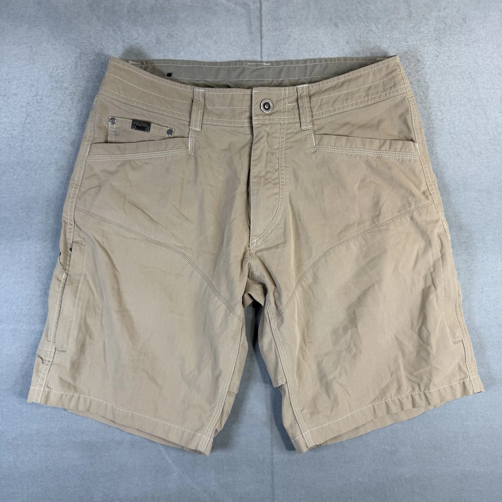 Kuhl Cargo Shorts Mens 32 Beige Konfidant Air 10" Outdoor Hiking 5103
