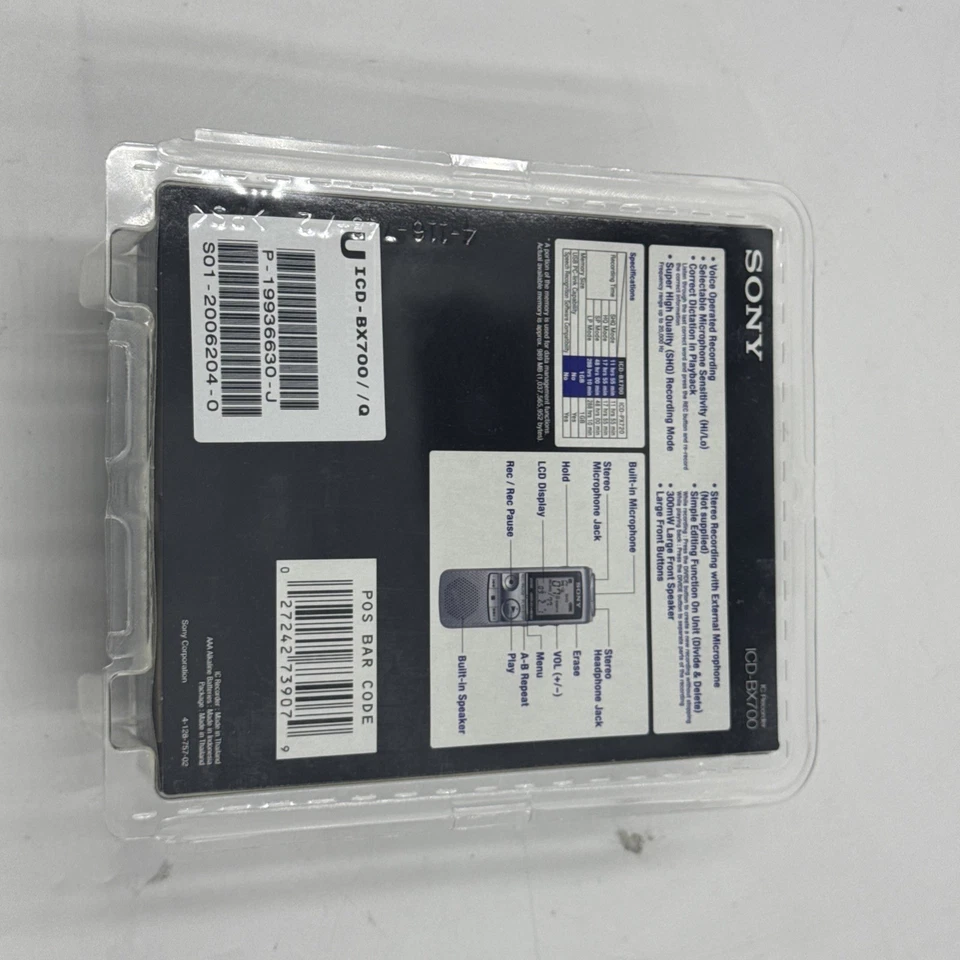 SONY ICD-BX700 Digital Voice Recorder 1 GB Handheld VOR SHQ New Sealed *NEW* - Image 3 of 4
