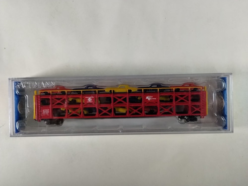 Coche transportador de tres niveles escala N Bachmann 46502 ATSF Santa Fe 89' #88969 | Zustand: Used