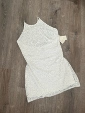 NWT A New Day White Lace Halter Dress with Strappy Back Holiday New Year Medium