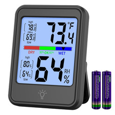 Indoor Digital Thermometer Hygrometer Temp Humidity Gauge with Backlight Stand