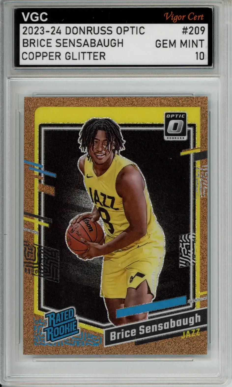 2023-24 DONRUSS OPTIC COPPER GLITTER BRICE SENSABAUGH 03/99 RC VGC MINT 10 J83