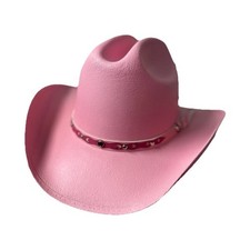 Pink Wide-Brim Cowboy Hat with Buckle Accent Western Cowgirl for girls