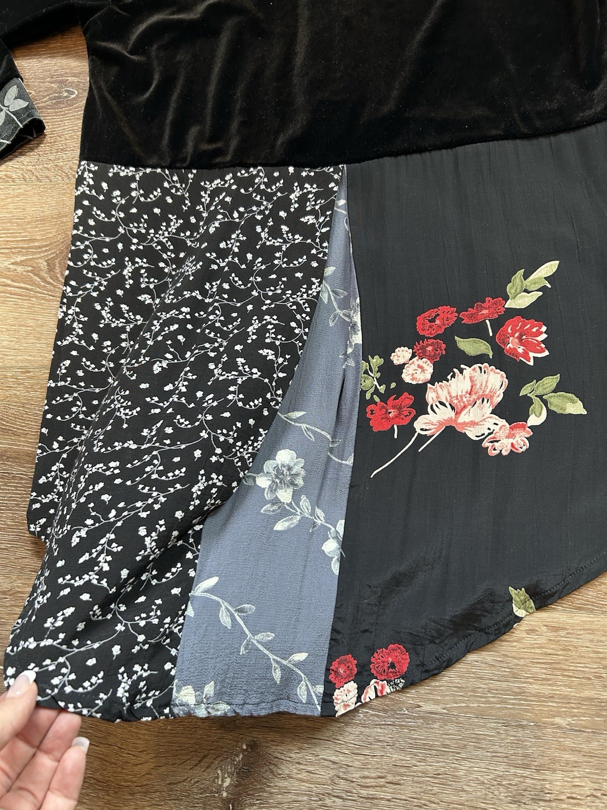 Something Old And New Patchwork Velvet Tunic Top … - image 5