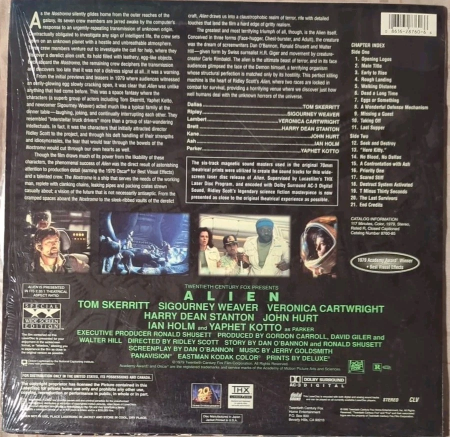 LaserDisc: Alien (1979) Widescreen LD Sigourney Weaver, Ridley Scott VG free shp - Image 4 of 4