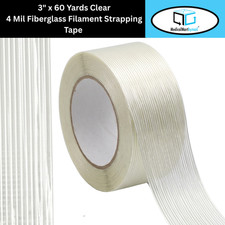 Shield Strapping Fiberglass Economy Grade Filament Tape 3"x60 Yds 4 Mil 4 Rls