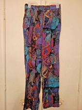 Vintage 80s 90s Abstract Print High Waist Pants PANTU Dorothy Schoelen USA S