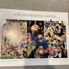 1988 Notre Dame National Champs Banquet Program. Rice, Holtz, Rocket ￼