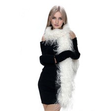 Faux Fur Long Scarf Feathered Stole Shawl Winter Warm Wrap Oversize Elegant