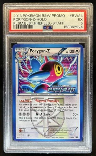 2011 Pokemon BW Black Star Promos Porygon-Z Staff Stamp #BW84 PSA 5