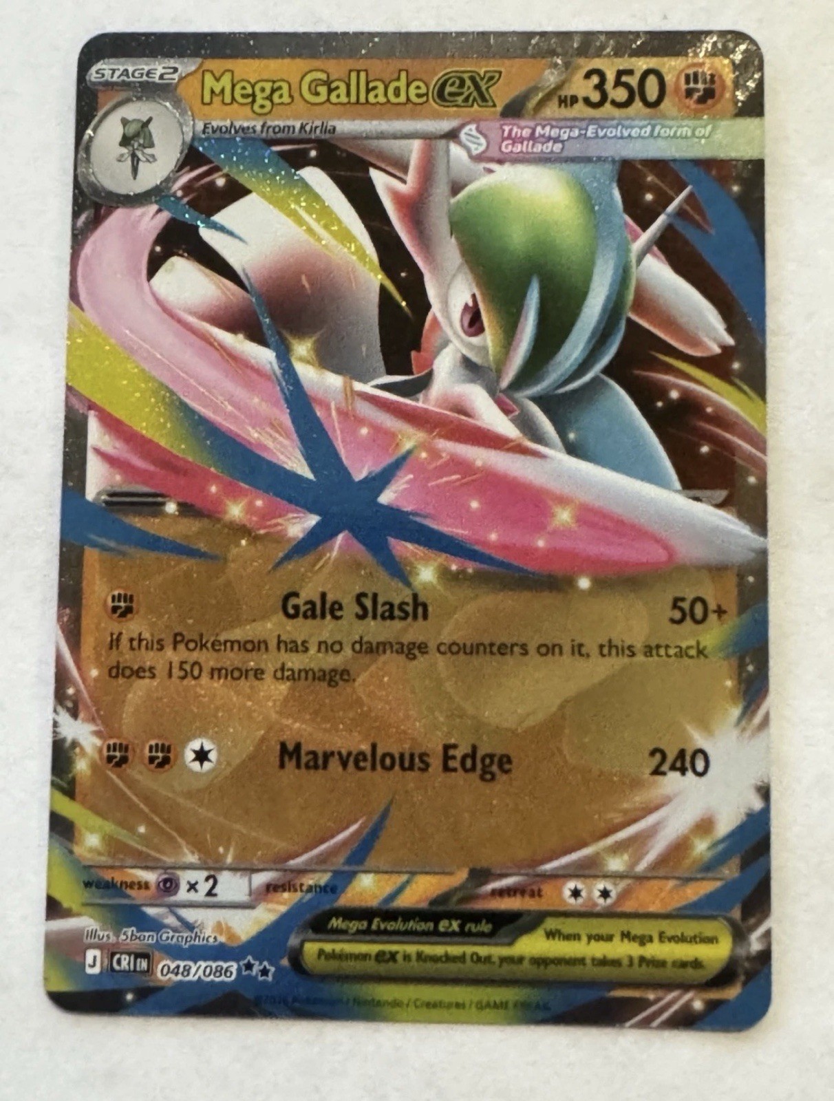 Mega Gallade ex 048/086 Pokémon TCG Chaos Rising English CRI