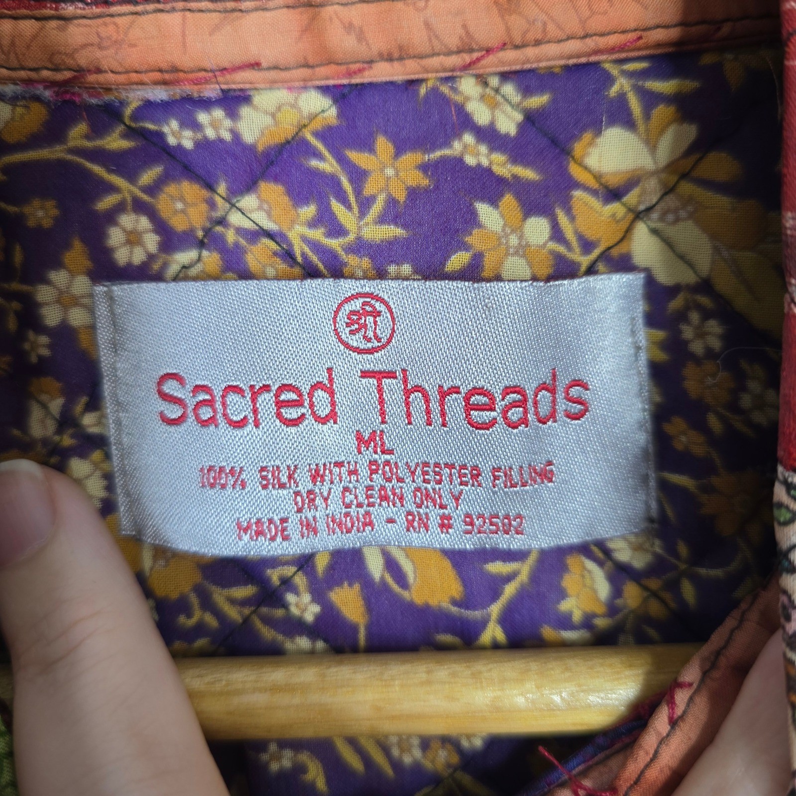 Sacred Threads Silk Patchwork Quilted Jacket Wome… - image 7