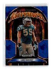 Luke Kuechly 2025 Panini Prizm Black Talisman #7 Blue Ice 23/125 Panthers