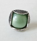 Green Vintage Lucite  Cufflinks Silver Plated Beautiful  CUFF Links — photo 3