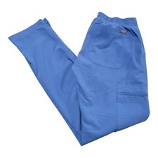 FIGS High Waisted Yola Skinny Cargo Scrub Pants Womens XXS Blue Stretch