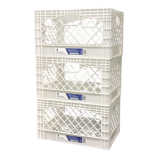 3 Pack 24QT Storage Crate White Stackable Plastic Organizer Heavy Duty