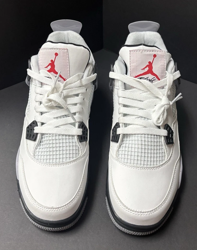 Nike Air Jordan 4 Blanco Cemento Hombre Zapatilla Talla 10 ¡Envío Gratis! ¡Nuevo! Foto 2 de 4