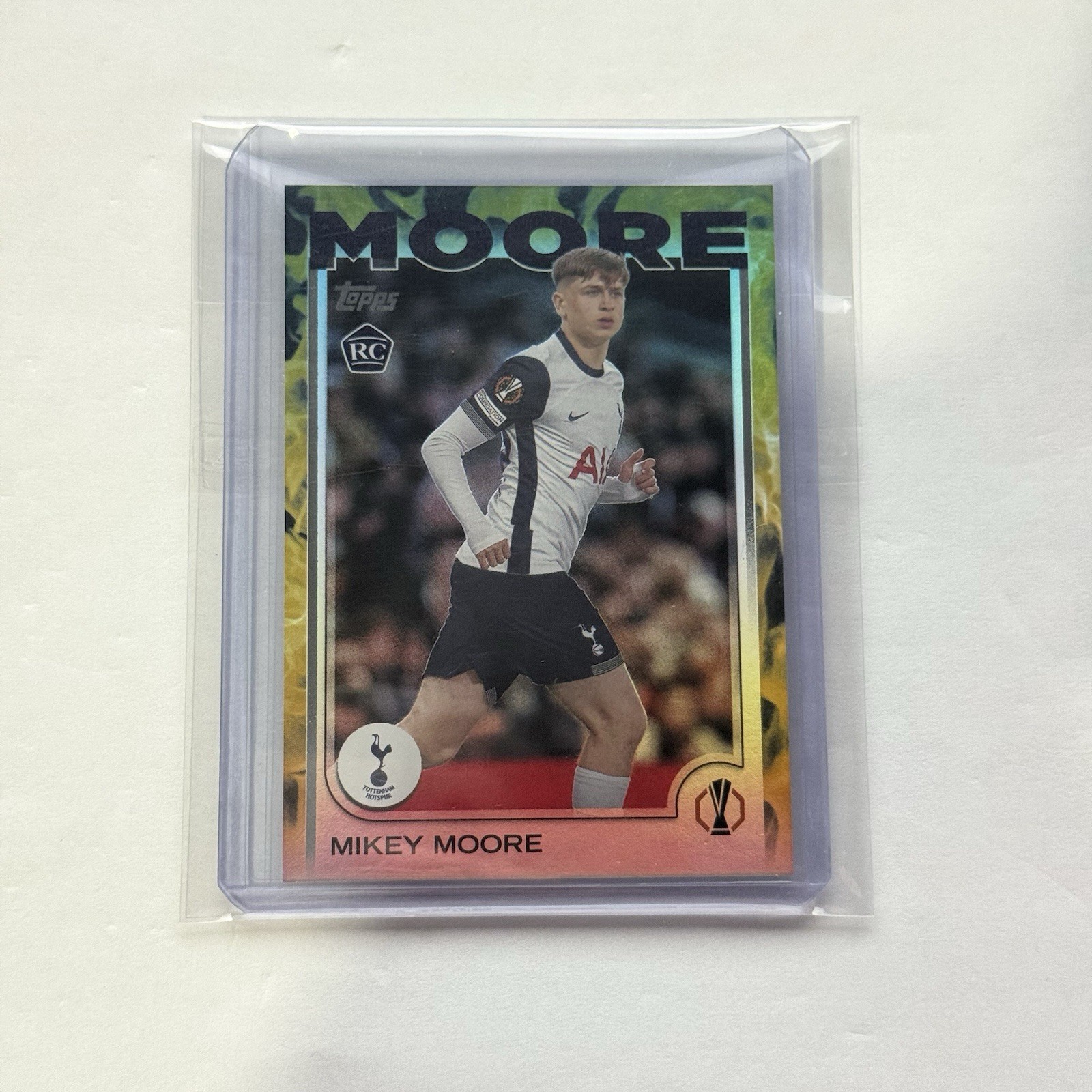 2024-25 Topps Chrome UEFA Mikey Moore #199 RC Rookie Gold Inferno /50