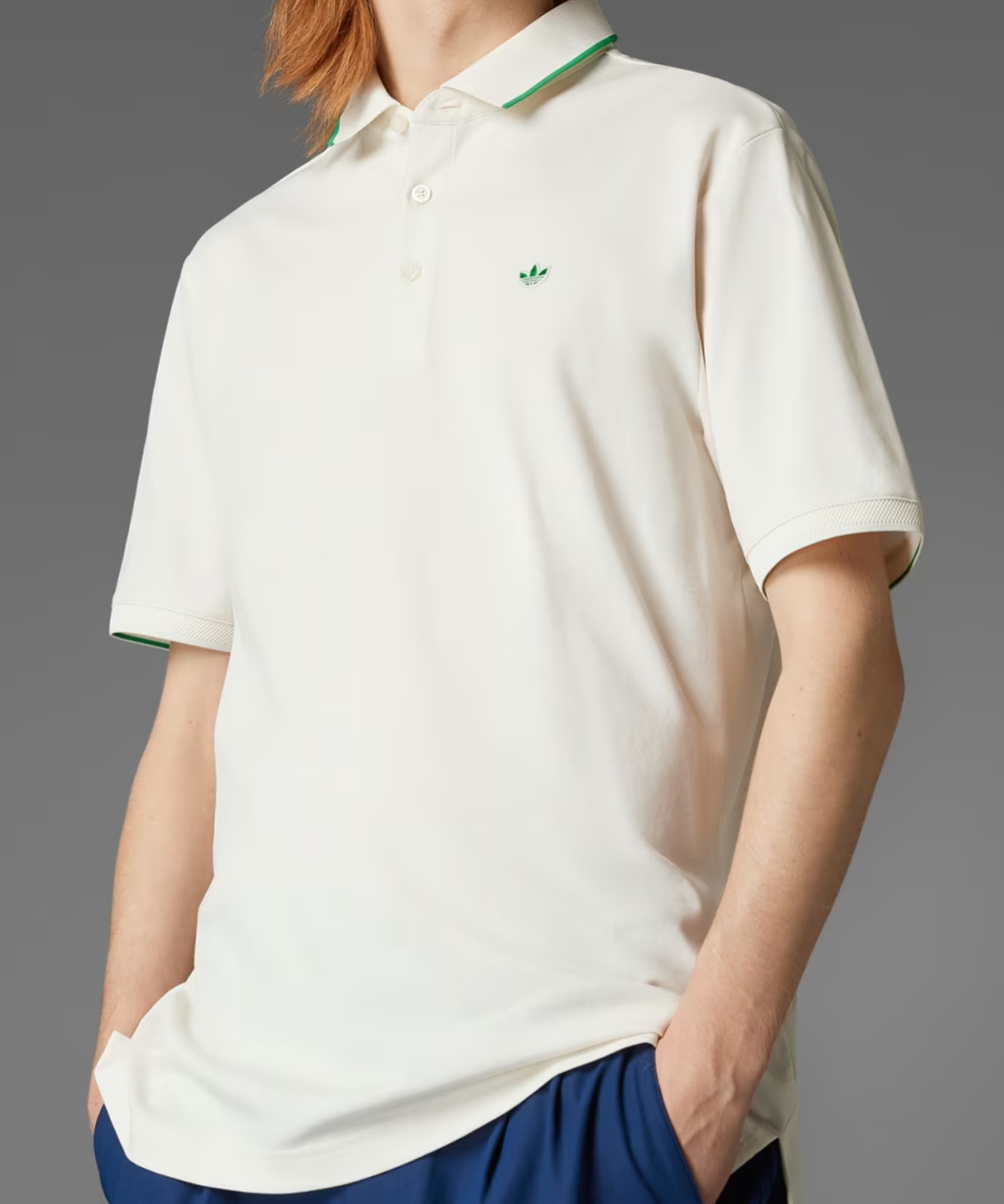 NEW MENS ADIDAS ORIGINALS TREFOIL POLO SHIRT ~SIZE XL  #JH3861 WHITE/GREEN thumbnail 2