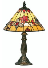 Tiffany Table Light Floor Antique Butterfly Red Amber 240mm Oaks Lighting OT