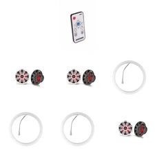 Kicker ( 3 Pair ) 45KM84L 8" LED Marine Speakers & 47KLSR8 8-Inch LED Spacer ...